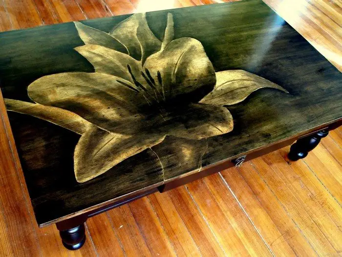 Wood Stain Art Dining Table