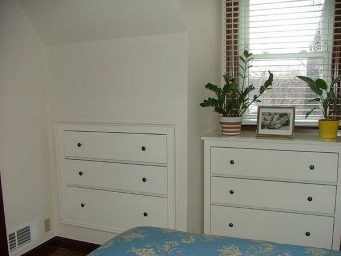 how to build a dresser into a wall