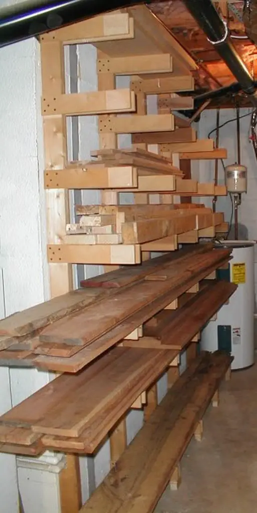 Wall-Mounted Lumber Storage