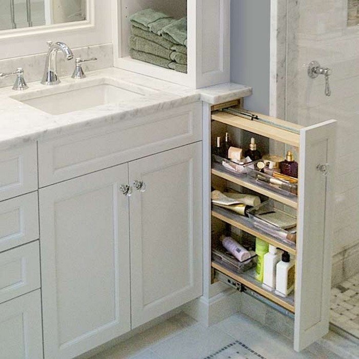 Pull-out bathroom storage ideas for a clutter-free ...