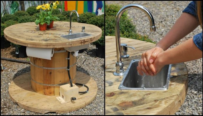 recycled water outdoor kitchen sink