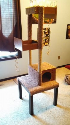 Build a unique and inexpensive cat tree using old drawers – DIY ...