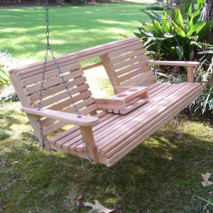 Handcrafting 101: Easy DIY Wood Porch Swing With Cup Holders! – DIY ...