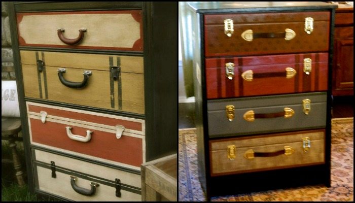 Give Your Old Dresser A New Look With This Faux Suitcase Drawer