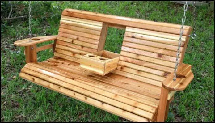 Build a wood porch swing with cup holders! | DIY projects 