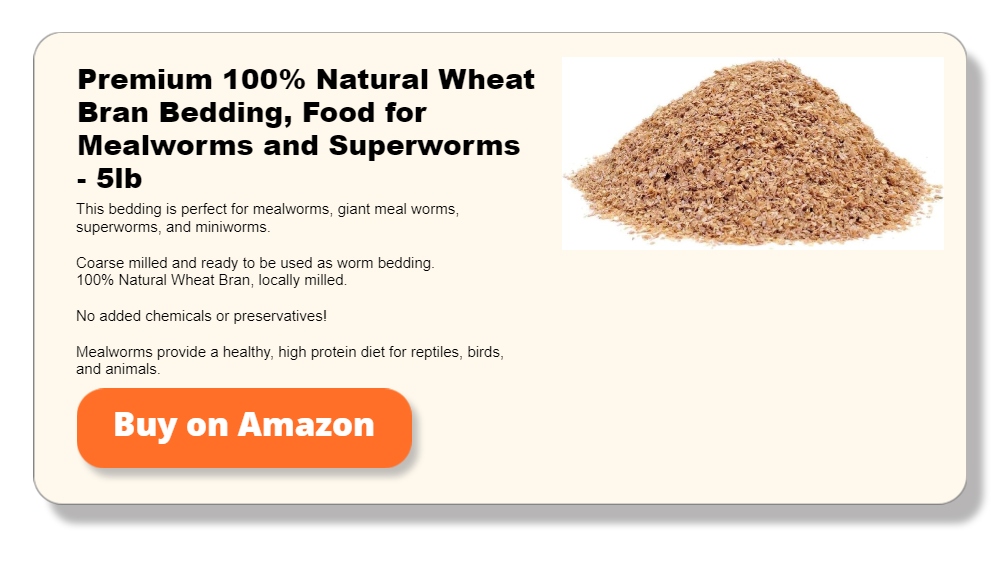 Premium 100% Natural Wheat Bran Bedding, Food for Mealworms and Superworms - 5lb