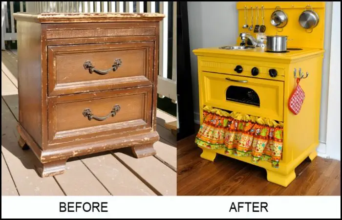 Turn an Old Nightstand into a Play Kitchen  DIY projects 