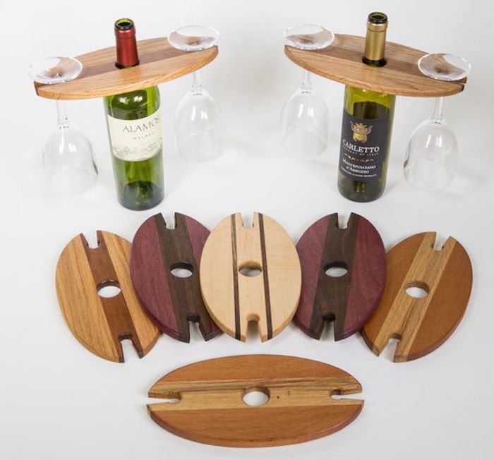 Wine bottle and glass caddy plans hot sale