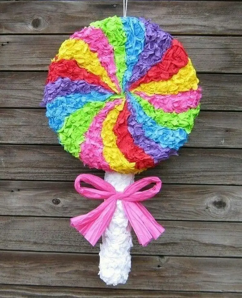 This lollipop custom piñata is perfect for a candy-themed party!