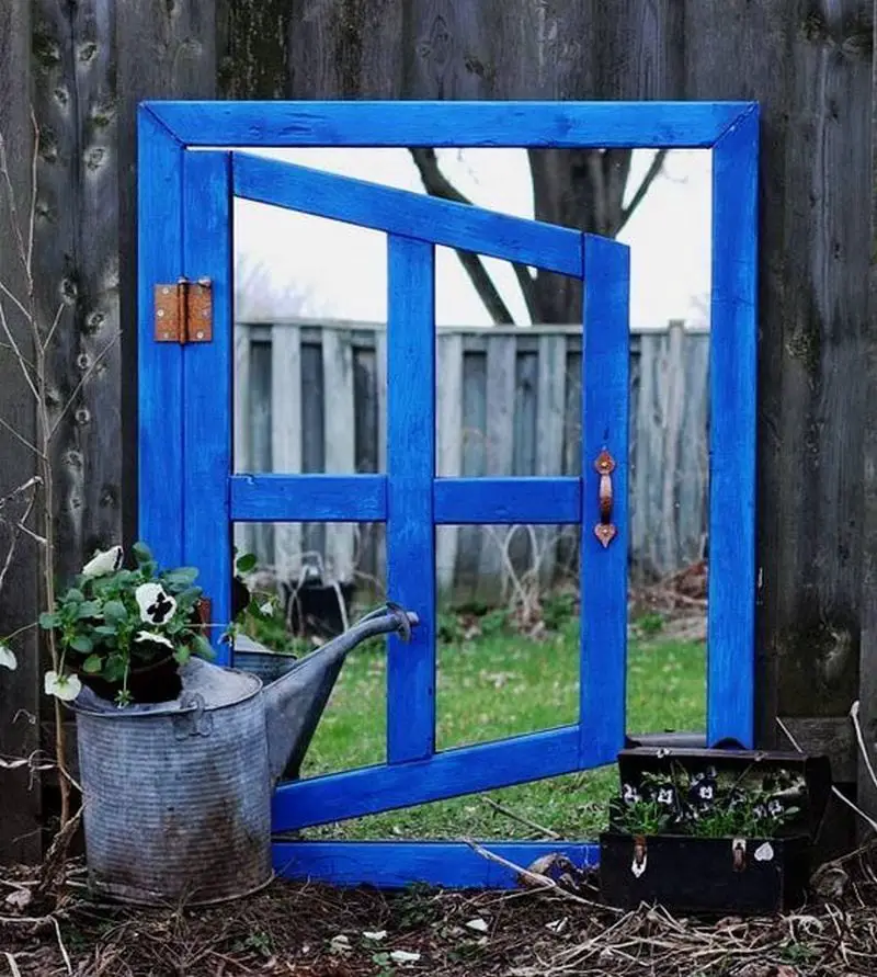 These garden mirrors allow you to create an illusion of space beyond the walls.