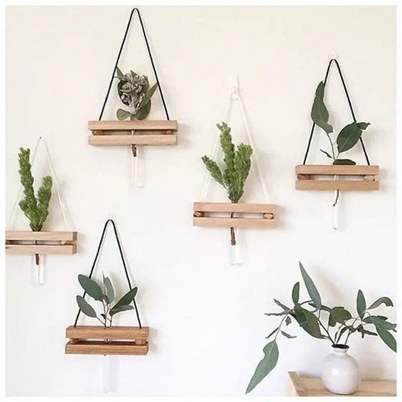 These test tube planters look good against any backdrop.