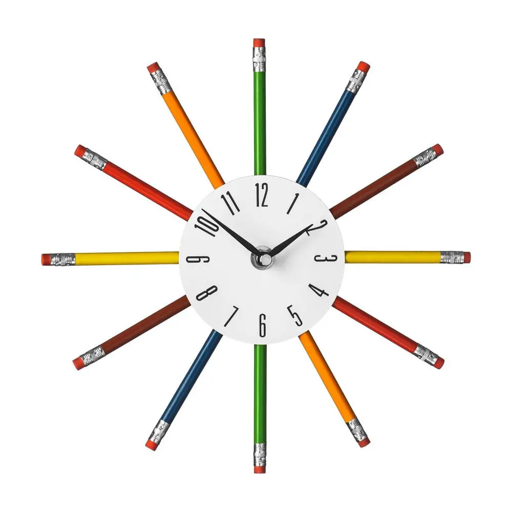 Bright Sunburst Pencil Clock: Creative 10-Step Project