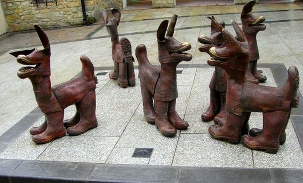 It's hitting two birds with one stone - you get rid of old boots and turn them into art!