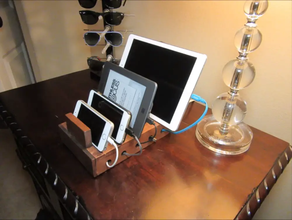 You can say goodbye to tangled cords with this charging station organizer.