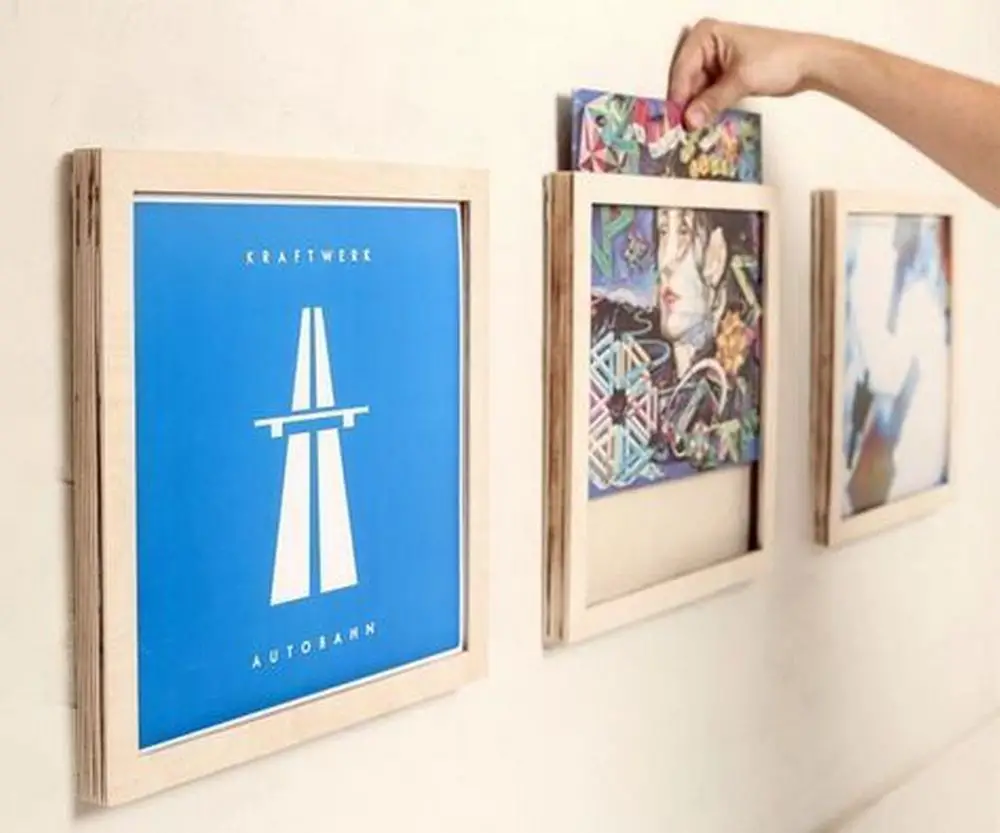 Here's a great way to display your vinyl record covers!