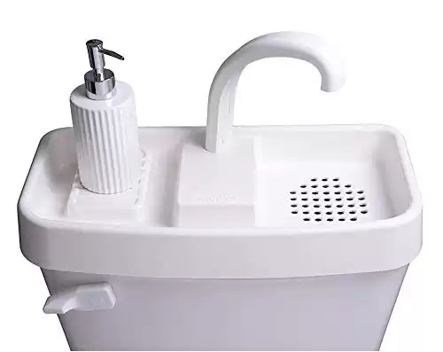 Sink Twice for toilet tanks measuring 15.25" - 16.8" (measured with lid off)