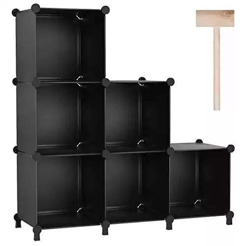 6 - Cube Storage Organizer for Home, Office, Bedroom - Black