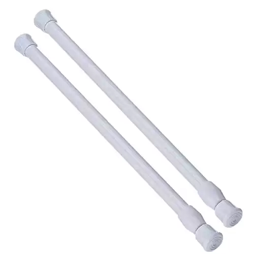 2PCS White Tension Rod - 16 to 28 Inch Expandable