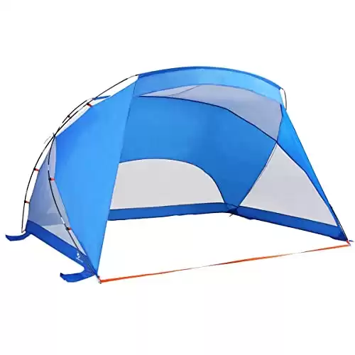 ALPHA CAMP 3 Person Sports / Beach Shelter Easy Up Sun Shade - 9’ x 6’ Blue