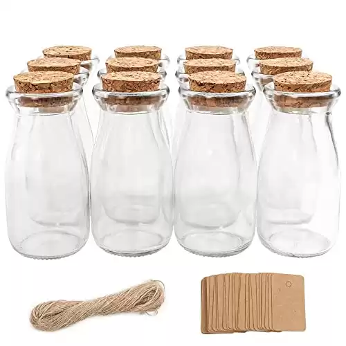 12pcs 100ml Small Glass Bottles with Cork Lids