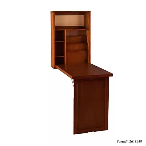 Wall-mounted Convertible Desk, Walnut