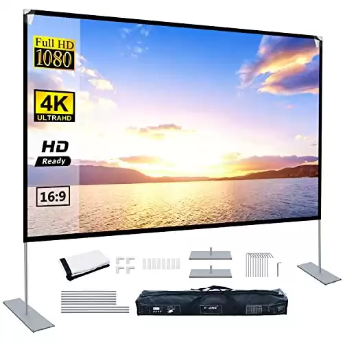 Outdoor Portable Projector Screen with Stand 100 inch