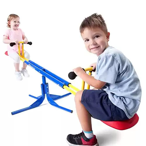 360 Degrees Rotation Teeter-Totter, Backyard Playground Outdoor Seesaw