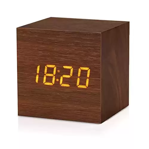 Wooden Digital Cube Alarm Clock