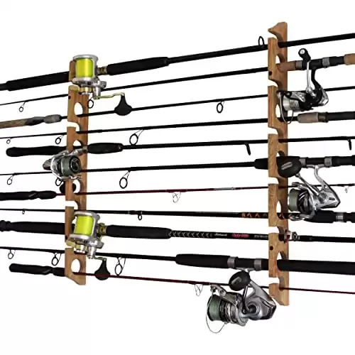 11 Fishing Rod Storage Rack for Wall/Garage