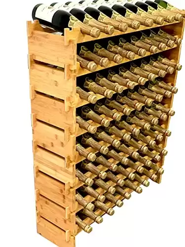 72 Bottle Stackable Modular Wine Rack (Eight-Tier, 72 Bottle Capacity)