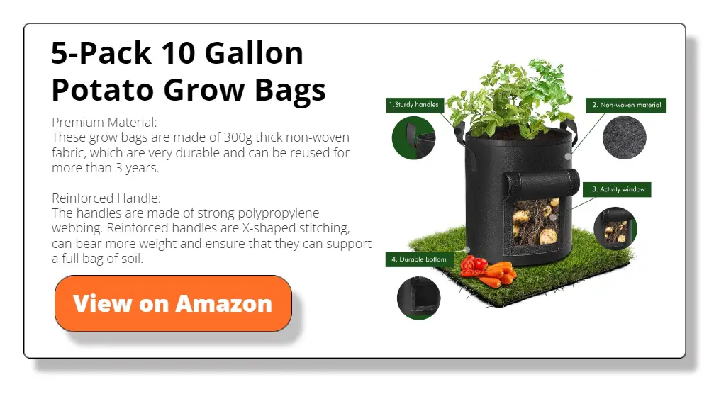 5-Pack 10 Gallon Potato Grow Bags