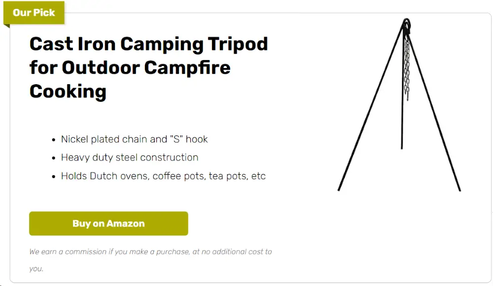 Cast Iron Camping Tripod Outdoor Campfire Cooking Hold Dutch Oven Coffee  Tea Pot