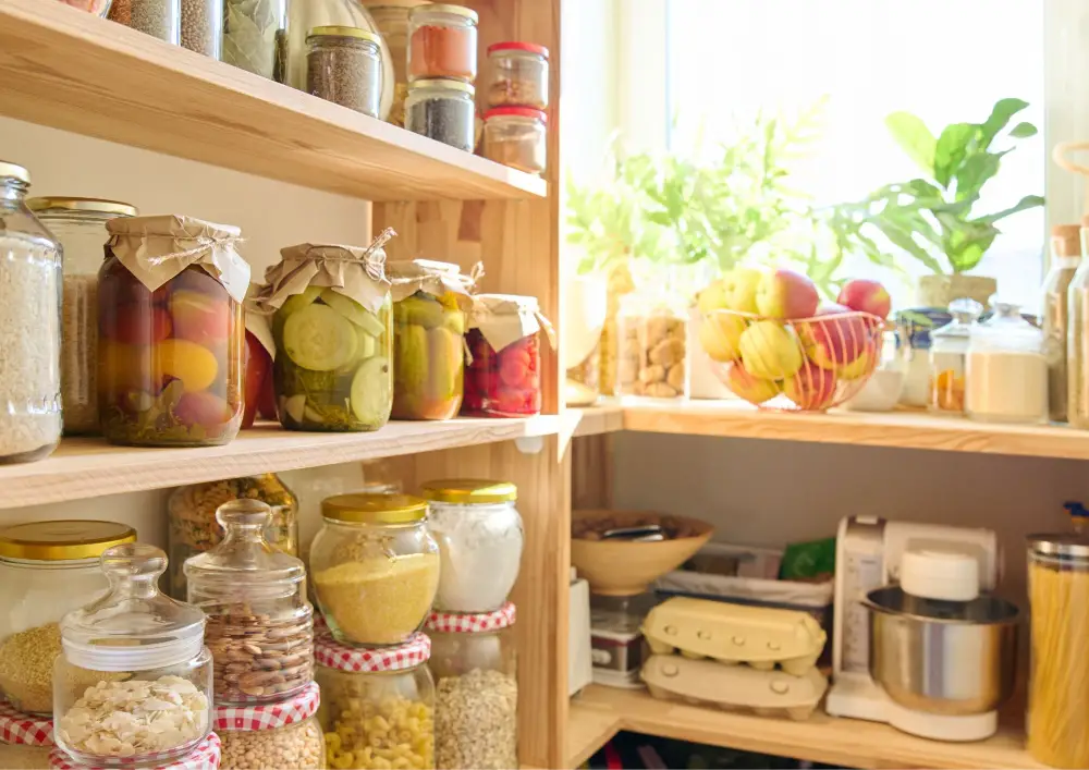 Choose the right storage solutions for an effective pantry layout.