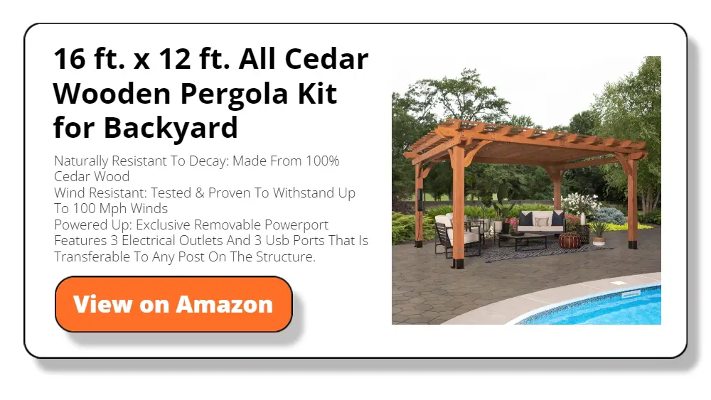 Backyard Discovery Beaumont 16 ft. x 12 ft. All Cedar Wooden Pergola Kit for Backyard