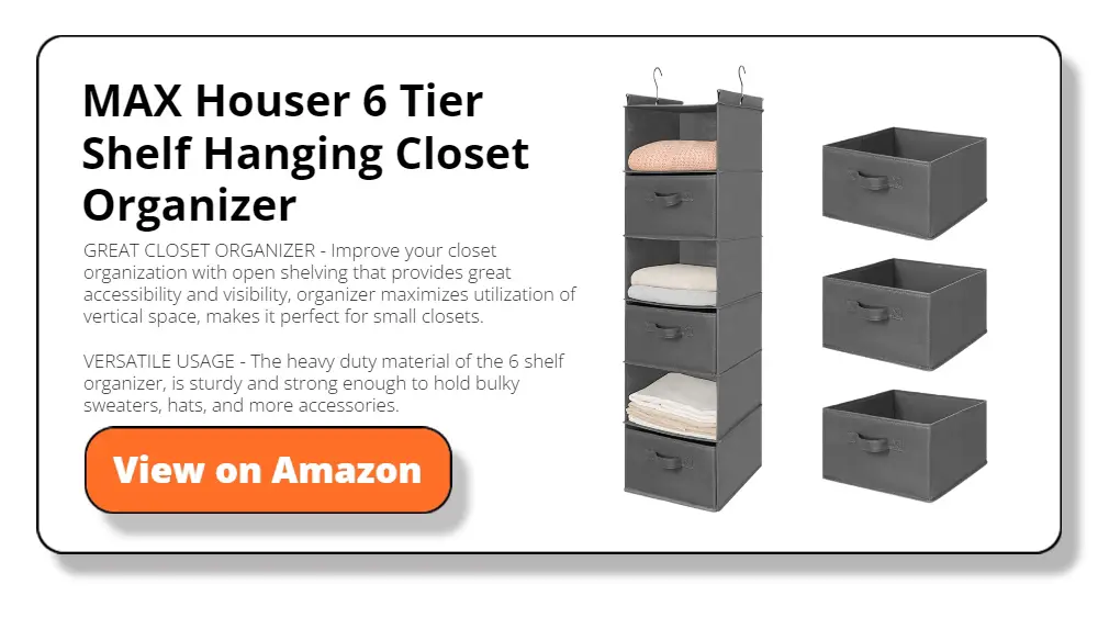 MAX Houser 6 Tier Shelf Hanging Closet Organizer