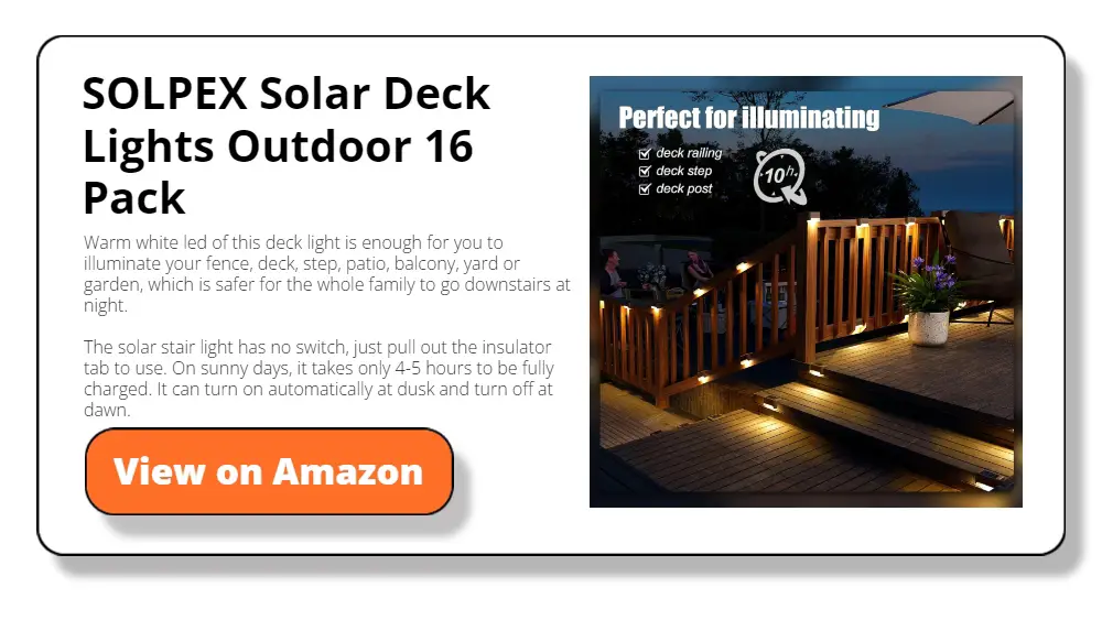 SOLPEX Solar Deck Lights Outdoor 16 Pack