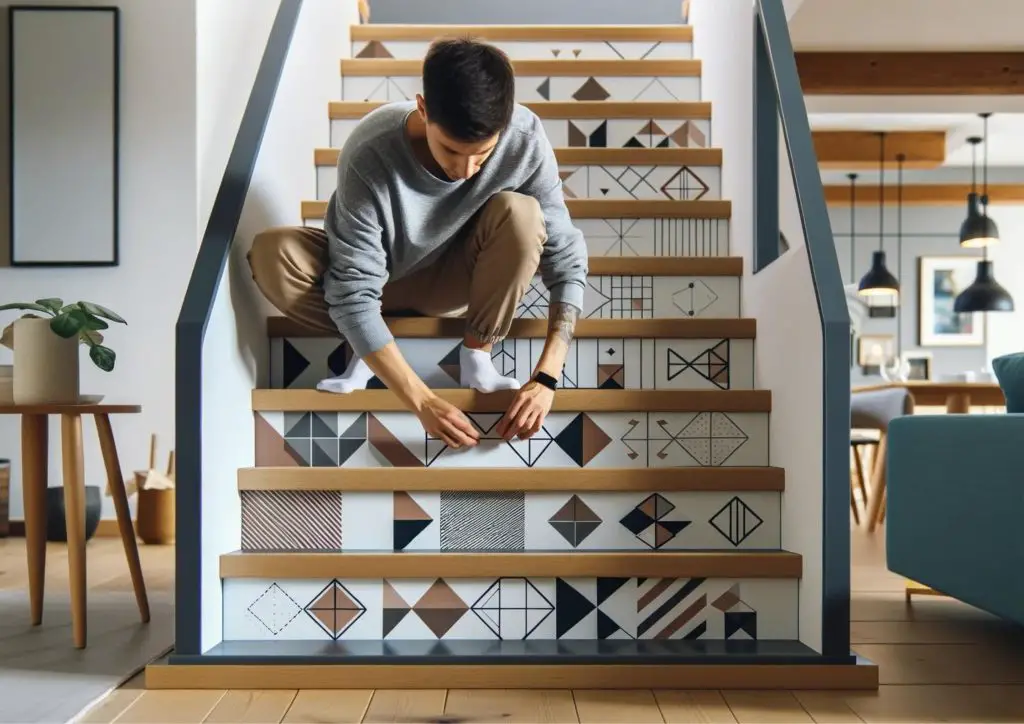 geometric decals for stairs