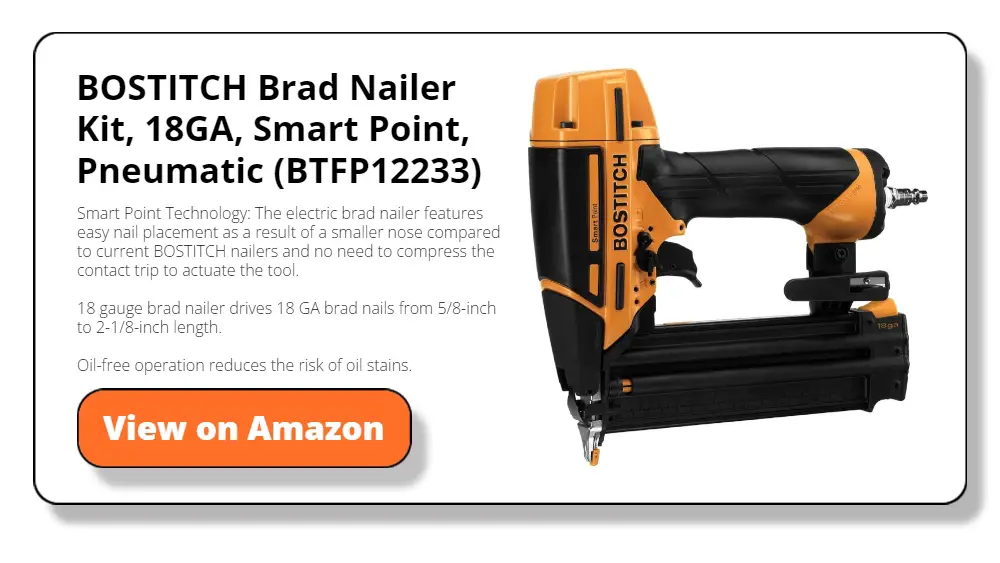 BOSTITCH Brad Nailer Kit, 18GA, Smart Point, Pneumatic (BTFP12233)