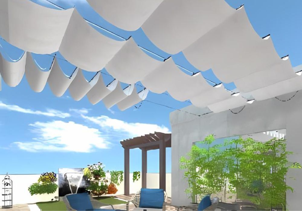 An image of a retractable pergola canopy.