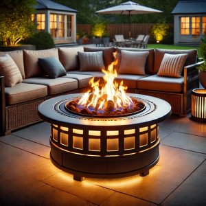 An illustration of propane fire pit accessories.