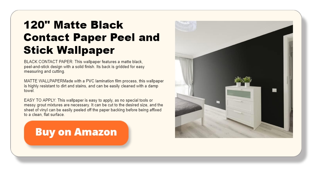 Matte Black Contact Paper Peel and Stick Wallpaper