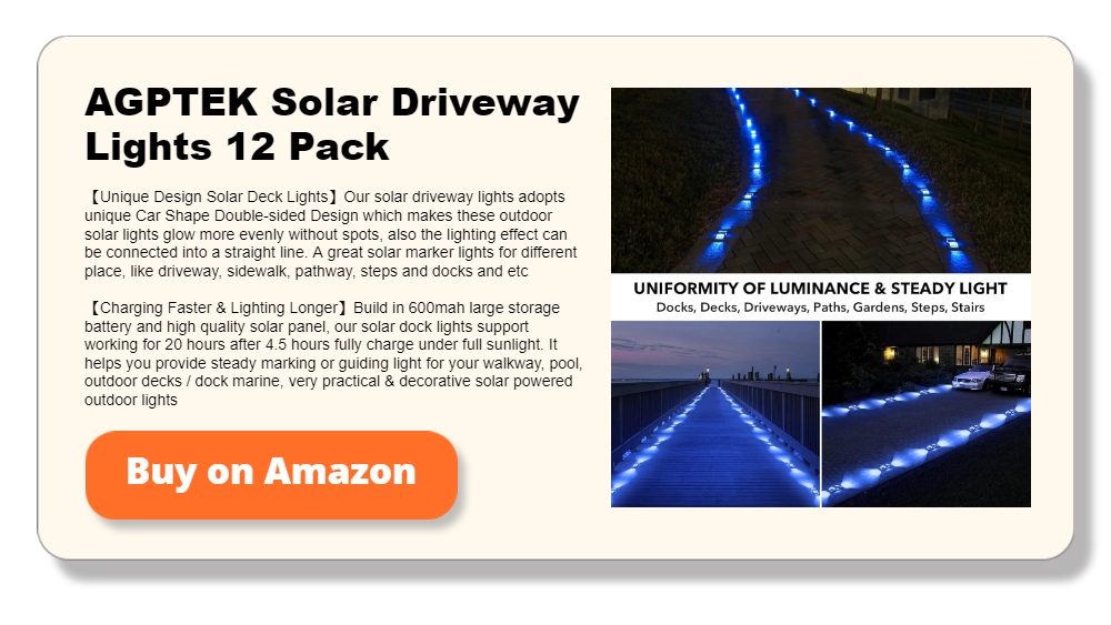 AGPTEK Solar Driveway Lights 12 Pack