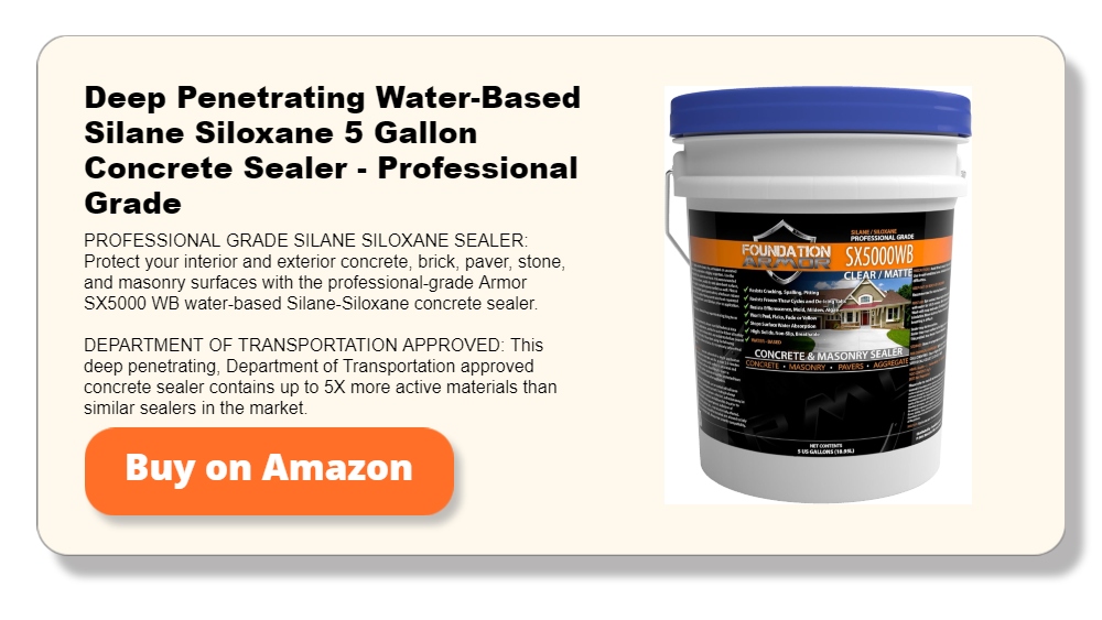 Deep Penetrating Water-Based Silane Siloxane 5 Gallon Concrete Sealer - Professional Grade