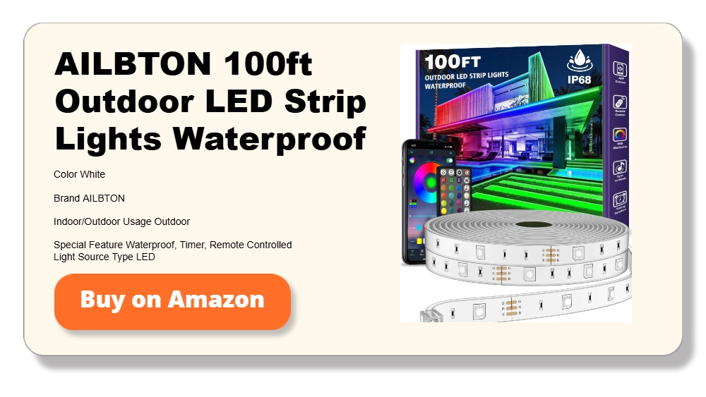 AILBTON 100ft Outdoor LED Strip Lights Waterproof