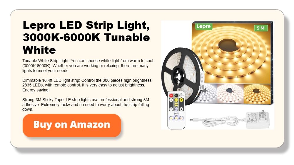 Lepro LED Strip Light, 3000K-6000K Tunable White